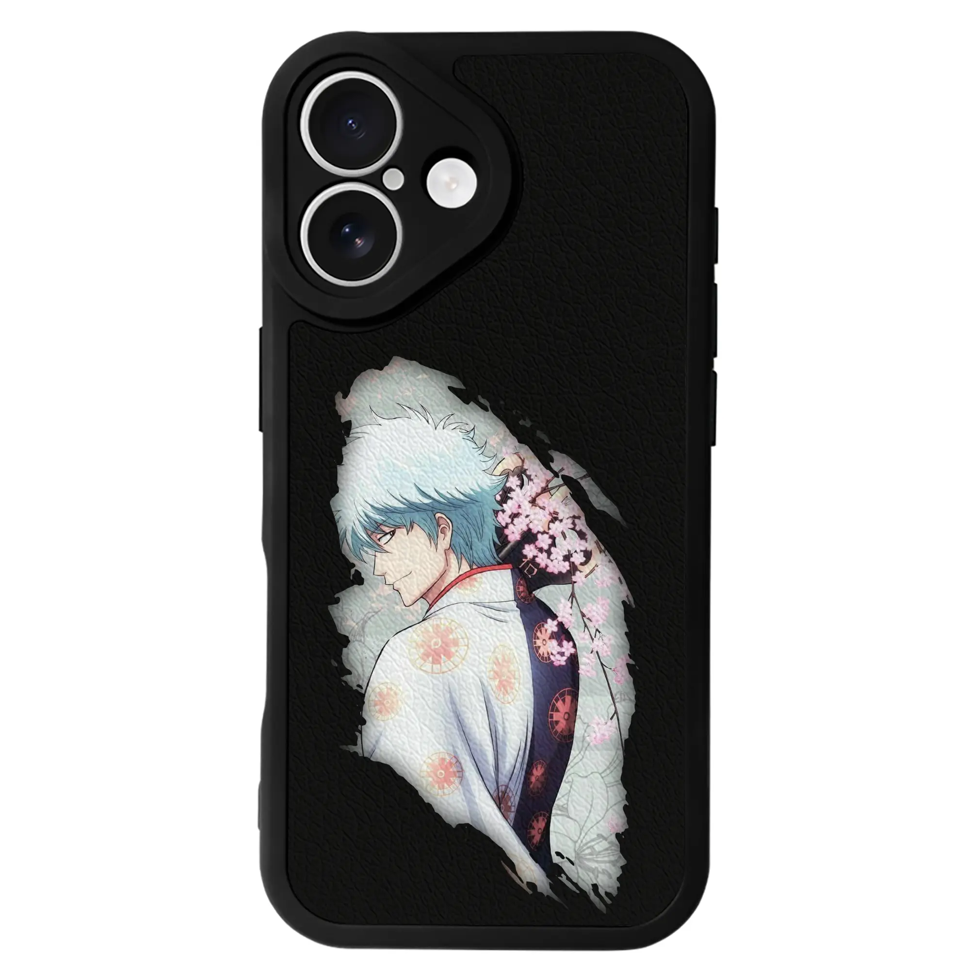 銀魂 グッズ 坂田 銀時 - IPhone 16シリーズ対応 ・ シリコンスマホケース ・ レザー調 ・ 高精度フィット ・ 耐衝撃 ・ ワイヤレス充電対応 ・ 精密カット